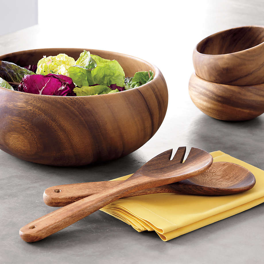 Acacia Wood Salad Servers – Set of 2