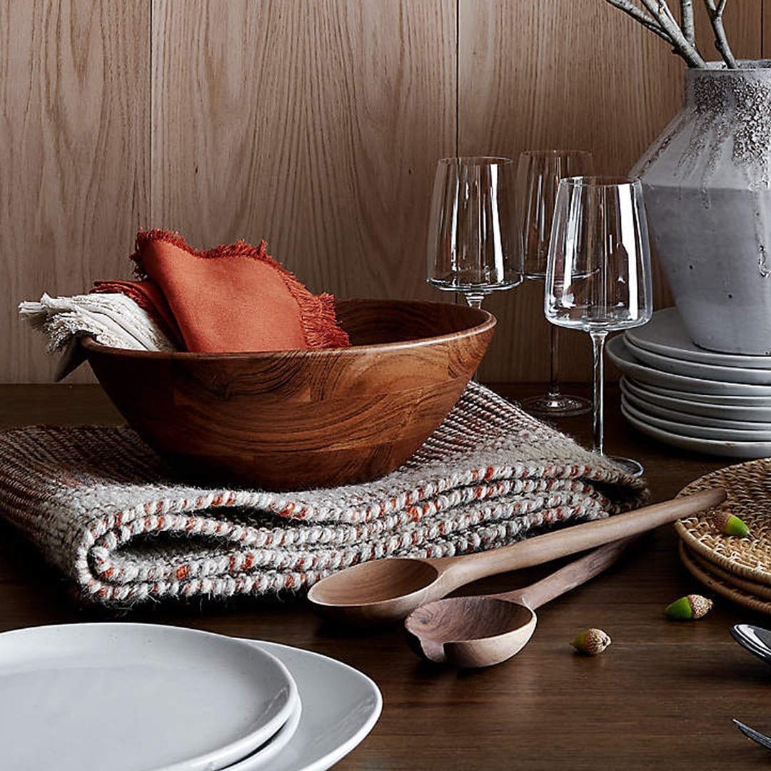Large Ash Wood Serving Bowl – 14.75 Inch