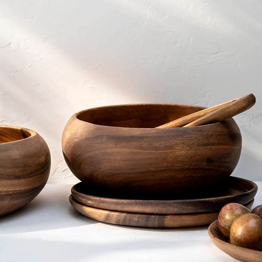 Medium Acacia Wood Serving Bowl – 10.5 Inch